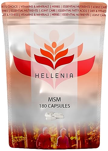 Hellenia MSM (Methyl Sulphonyl Methane) 1000mg - 180 Capsules - Joint Care Supplement