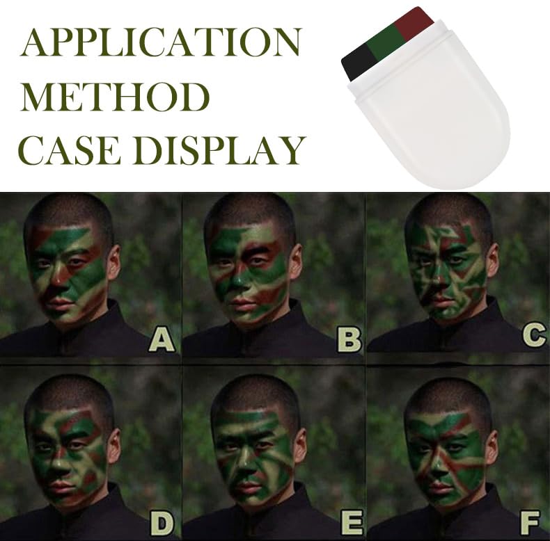 NoraGlaze 2 PCS 3 Color Camo Face Paint Stick - Waterproof Sweat-Resistant Hunting Face Paint for Halloween Camping & Theme Parties Black Green Coffee Makeup Crayon Twist-Up Design Easy to Apply