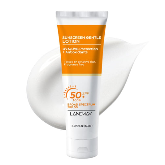 Sunscreen SPF 50+ Lightweight & Hydrating, Sun Cream Water-Resistant, SPF 50 Face Moisturiser Long-lasting Effect, Suncream Factor 50 Gentle Lotion No White Cast for All Skin Types