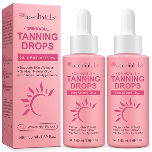 ZyranovaE 2Pack Sunless Tanning Drops To Drink,Face Tanning Drops,Moisturizing Bronzing Tanner for Face & Body,Promotes skin health,No Streaks, for All Skin Types(50ml)
