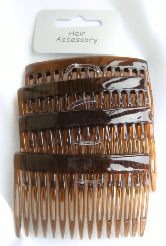 Hair Accessories 4 x Brown/Tort Plastic Hair Comb Slide Bridal Accessory