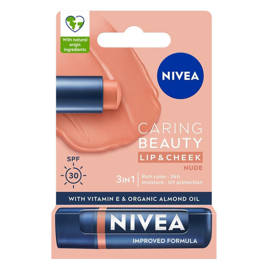 Nivea Lip Balm, Lip and Cheek Nude, 4.8 g