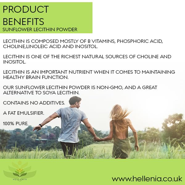 Hellenia De-Oiled Sunflower Lecithin Powder - 500g