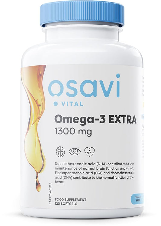 Osavi Omega-3 Extra Molecularly Distilled, 1300mg (Lemon) - 120 softgels