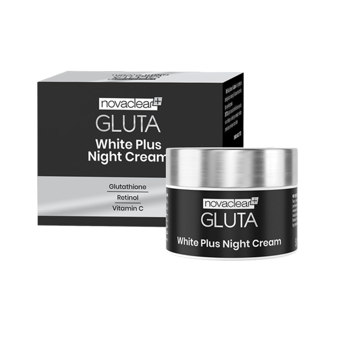 Novaclear Gluta White Plus Set – White Plus Serum, Day Cream & Night Cream with Glutathione & Retinol for Dark Spots, Even Skin Tone & Anti-Aging Skincare Routine