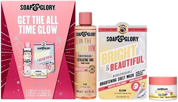Generic SoapGlory Get The All Time Glow Gift Set, Skincare Collection with Exfoliating Tonic, Face Mask and Moisturiser