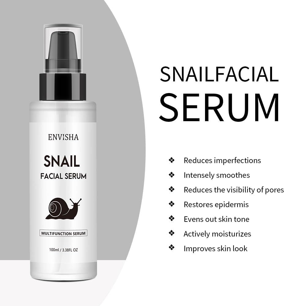 Generic Snail Facial Serum, Skin Repair & Hydrating Serum, Snail Secretion Filtrate 96% & Hyaluronic acid, Cruelty Free