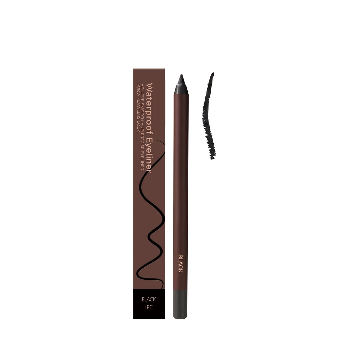 Generic 24hr Waterproof Eyeliner, Smudge Proof & Sweat Resistant Formula, Highly Pigmented Eye Liner for Long Lasting Wear, Dual Sharpenable Design for Precise or Smoky Looks, Smooth (Black)