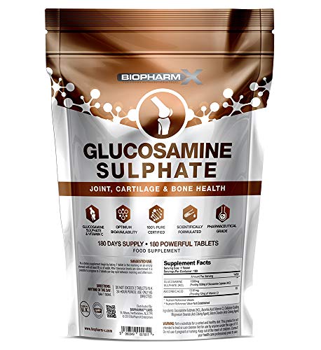 1500mg Glucosamine Sulphate 2KCL + Vitamin C (180 Tablets - 1 Per Day / 6 Month Supply)