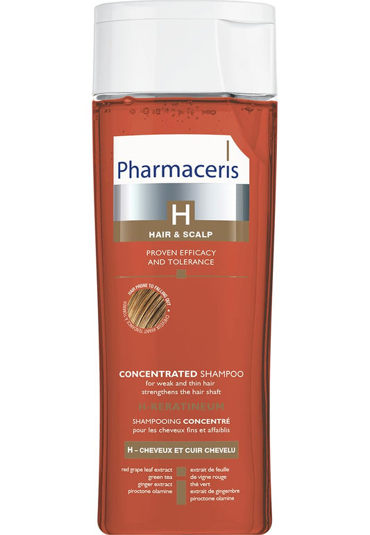 Pharmaceris H Keratineum, Concentrated Shampoo for Weak and Thin Hair, for Sensitive Scalp, Hair Strengthening, Hair Loss Treatment Women and Men - 250 ml