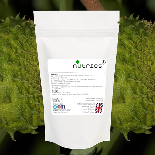 Nutrics® 4500mg GRAVIOLA Soursop V Capsules 10:1 Fruit Extract - 100% Pure Brazilian Paw Paw - Annona Muricata - 10 x Stronger Than Graviola Powder -– Choose from 120Capsules (2 Month Supply)
