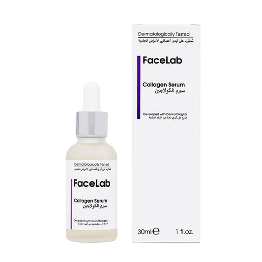 FaceLab Collagen Serum, Anti-Aging Formula, Reduces Wrinkles and Sagging, Moisturises and Softens Skin, Antioxidant Protection, for All Skin Types, 30ml