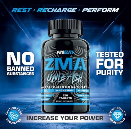 ZMB6 120 Tablets Gluten Free Vegan Vitamin B6, Magnesium and Zinc Tablet | Normal Muscle Function & Energy Yielding Metabolism | Muscle Growth & Sleep Support | PROELITE UK (120 Count (Pack of 1))