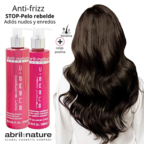 abril et nature - Energic Professional Hair Shampoo - For Hair Needing Nutrition - Prevents Frizz and Eliminates Static Electricity - Hydrates and Repairs - Positive Ion Charge - 250 ml