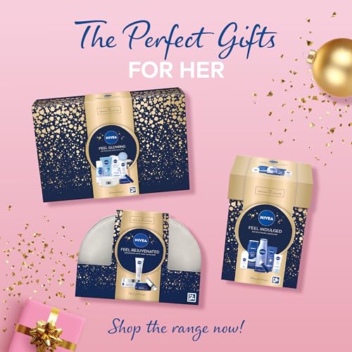 NIVEA Feel Rejuvenated Advanced Anti-Age Skincare Gift Set, Women's Gift Set Includes Anti-Age Day Cream, Night Cream and Eye and Lip Contour Cream