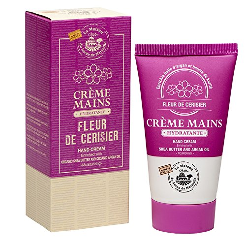 LA MAISON DU SAVON Maison du Savon de Marseille - French Hand Cream - Natural Organic Moisturiser made with Cherry Blossom - 75 ml Tube