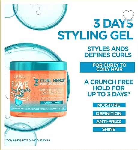 Loreal Paris Elvive Dream Lengths Curls 3 Days Moisturising Styling Gel 400 ML
