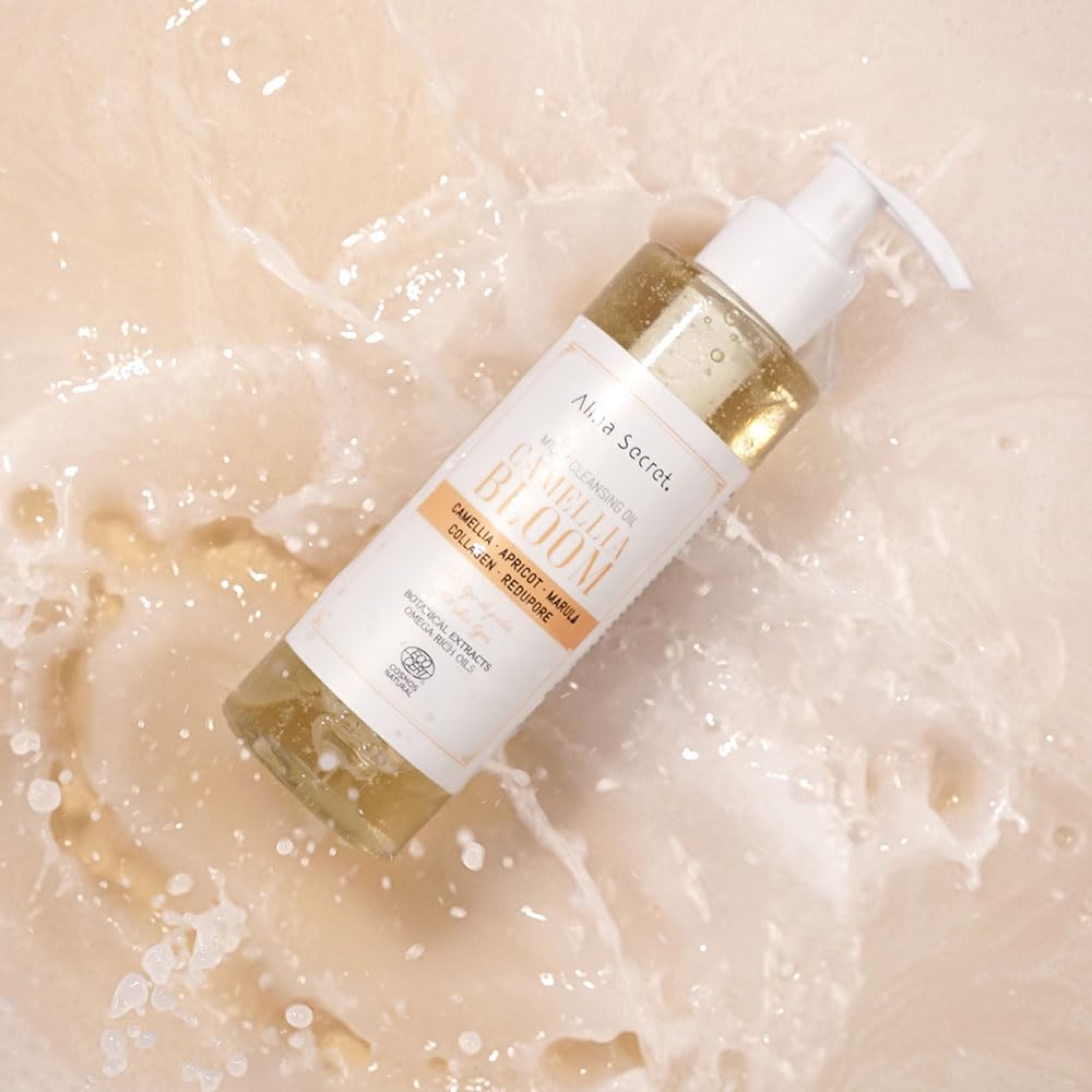 ALMA SECRET Camellia Bloom Facial Cleansing Oil - Face Makeup Oil with Vegan Collagen, Redupore and Green Tea Extracts, Makeup Oil for All Skin Types Vegan, Ecocert Certified, 200 ml