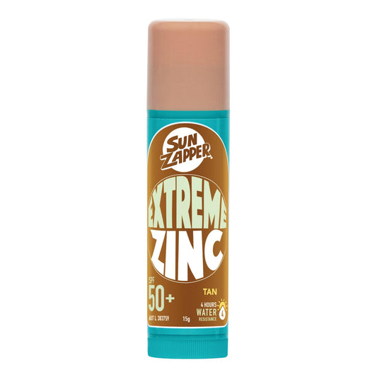 Sun Zapper Zinc Stick - Tan, Light Skin Sunblock SPF50+ Zinc Sunscreen Stick Made in Australia