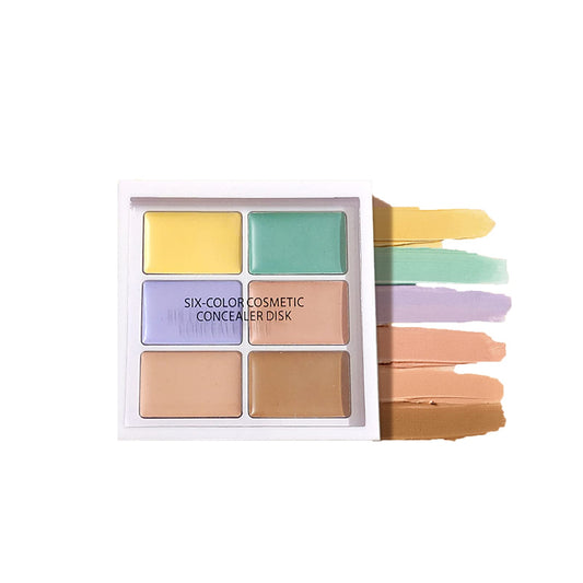 OKAQEE Colour Correcting Palette - Colour Concealer Makeup Palette - 6 Shades Creamy Blendable Texture - Concealer Full Coverage for Dark Circles, Redness, Scars, Eye bags (Colorful)