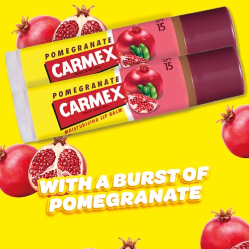 Carmex Pomegranate Click Stick Set Multipack With SPF 15 For Sun Protection Soothes And Repairs Dry, Cracked Lips Intensely Hydrating Winter Lip Care Formula (Pack Of 2)