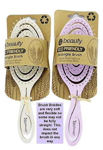 CS Beauty Detangle Hair Brush Eco Friendly Pink and Oatmeal 2 Pack