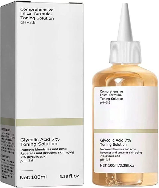 SUNDEER Glycolic Acid Toner, Glycolic Acid 7% Toning Resurfacing Solution, Skincare Hyaluronic Acid Serum, Hydrating Toning Solution, Brighten & Strengthen Your Skin (100ml)