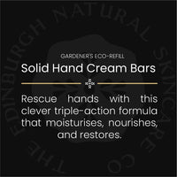 Gardener's Eco-Refill Luxury Solid Hand Cream Bar | For Extra Dry Hands | For Sensitive Skin | Hand Lotion | Natural Hand Cream | Gift for All | Edinburgh Skin Care Company