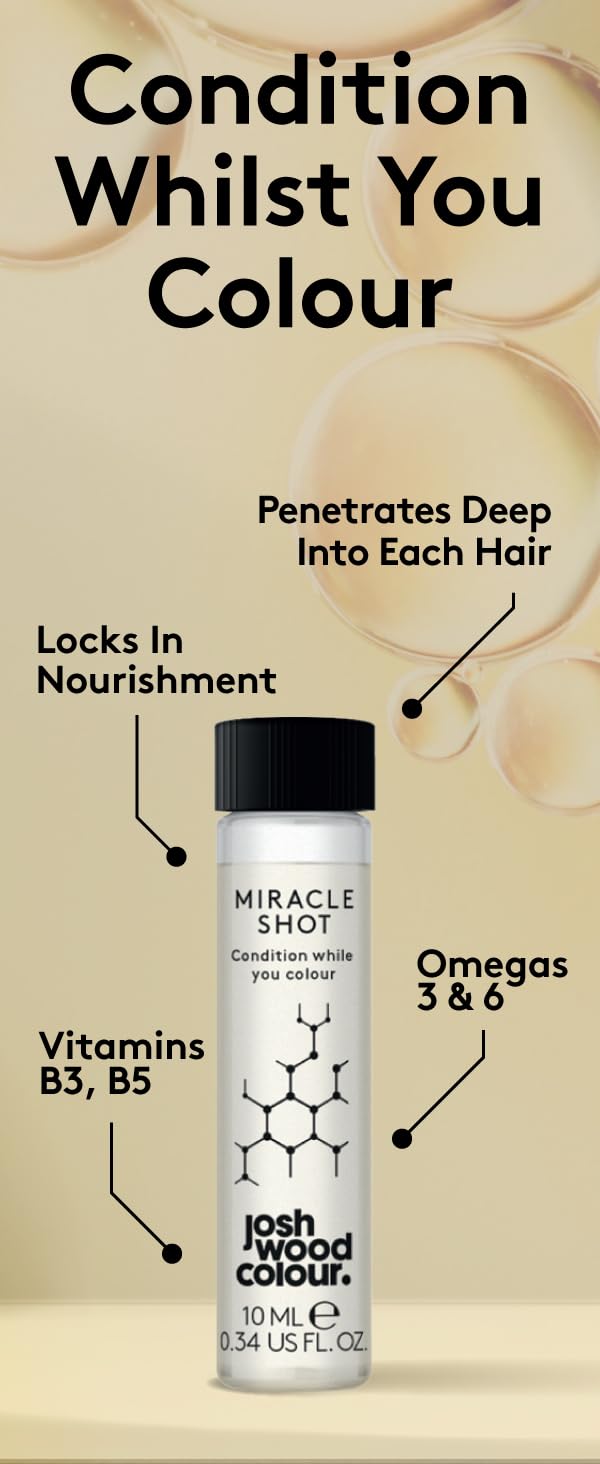 Josh Wood Colour Miracle Kit - Permanent Colour 7.5 and Miracle Shot,62% LESS BREAKAGE, 2.7 TIMES STRONGER HAIR, 38% LESS COLOUR FADE, Covers 100% of grey, Ammonia free