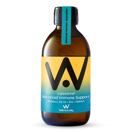 well actually WELL ACTUALLY Liposomal Advanced Immune Support (25 Servings) with Vitamin C D3 K2 Zinc & Selenium - High Strength Liquid Liposomal Vitamin C Supplement for Immunity – Vegan & Sugar Free
