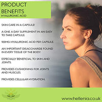 Hellenia Hyaluronic Acid 100mg | Supports Healthy Connective Tissue and Joints | Natural Moisturiser for Radiant Skin | 60 Capsules | Vegan Friendly