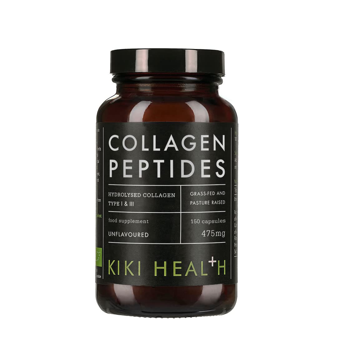 KIKI Health Organic Bovine Collagen Peptides Capsules | 100% Hydrolyzed Supplement for Healthy Skin, Nails, Hair, Bones & Joints | Pure Unflavored Paleo & Keto-Friendly Supplements – 150 Vegicaps