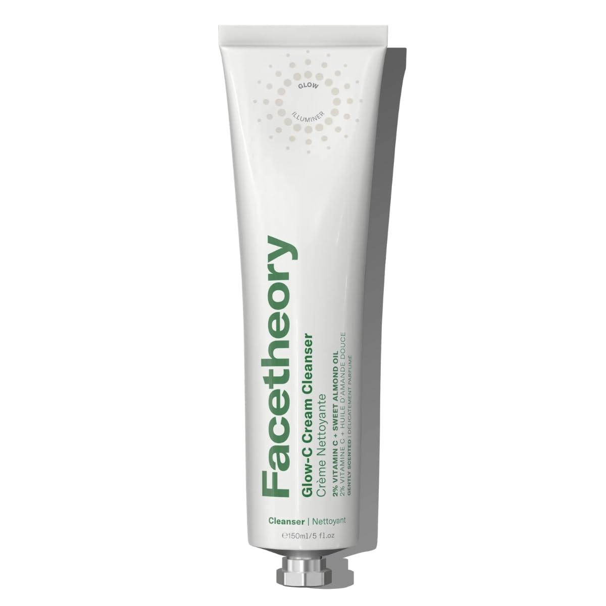 facetheory Glow-C Vitamin C Cream Cleanser - 2% Vitamin C and Sweet Almond Oil, Mandarin Scented, Gentle Daily Face Cleanser for All Skin Types - Helps Brightens Dull Skin and Hydrates, 150ml
