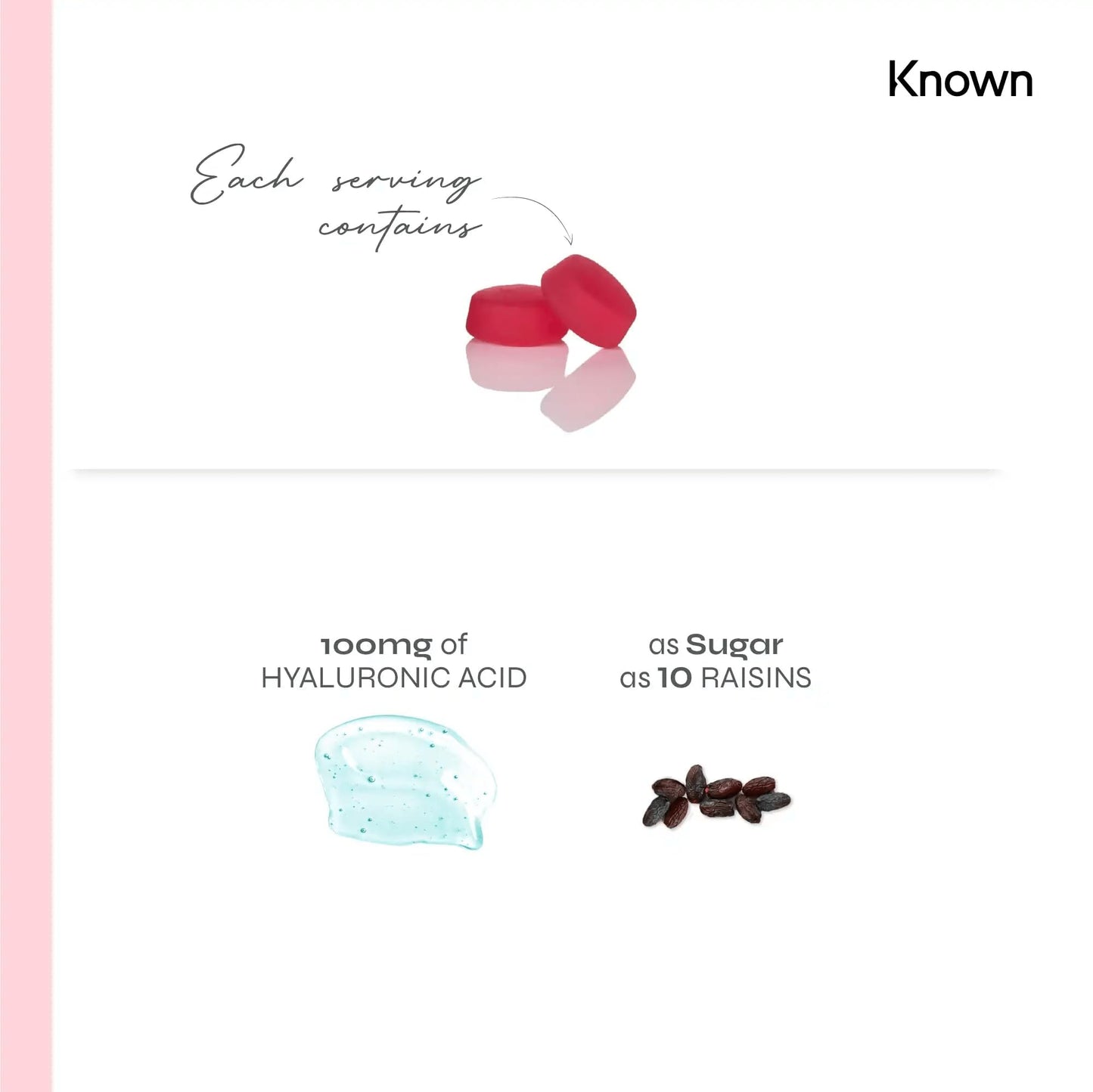 Hyaluronic Acid Gummies by Known Nutrition | Essential Support for Skin Hydration | Delicious Mixed Berry Flavour | 60 Two-a-Day Vitamin Gummies | 100mg Hyaluronic Acid (Pack of 2)
