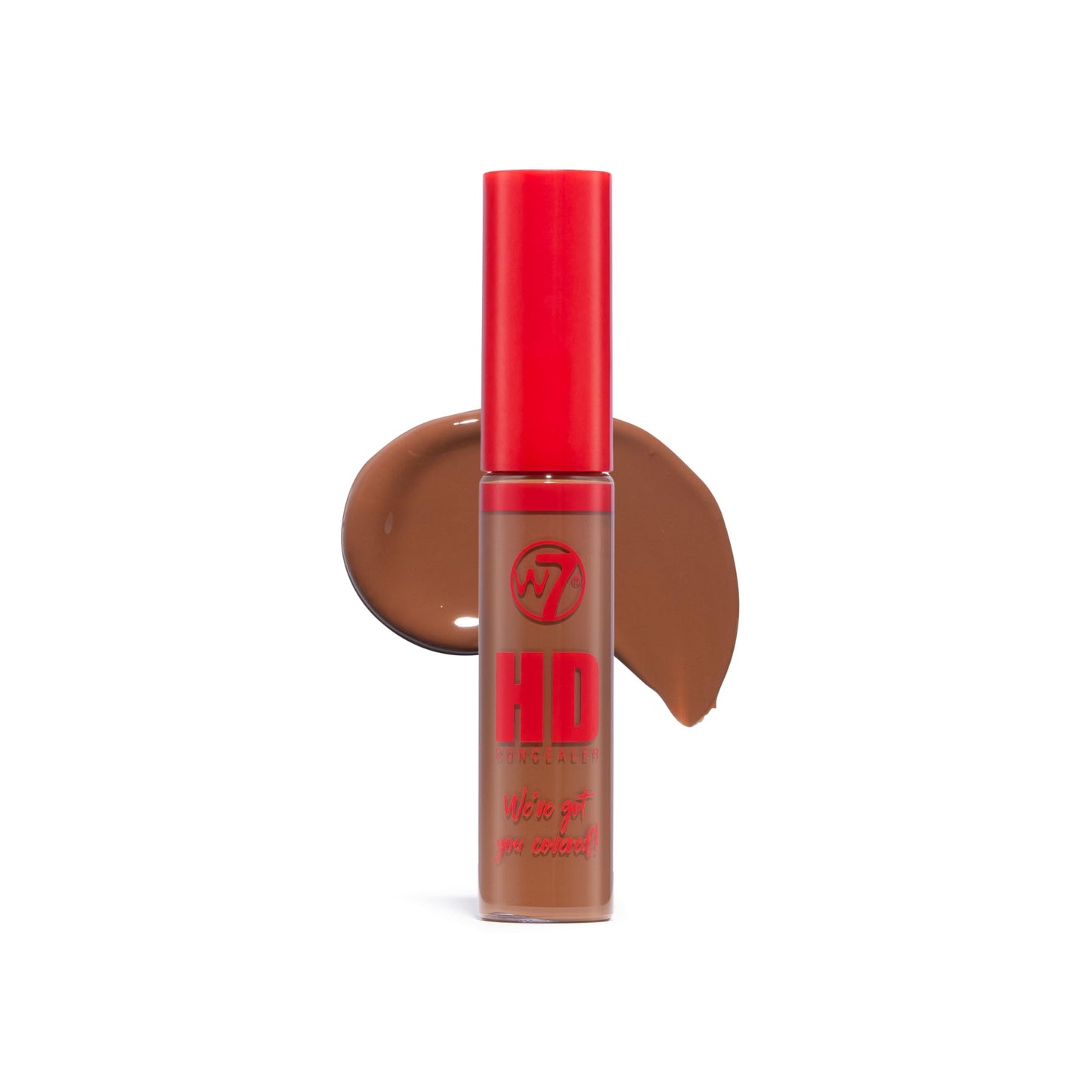 W7 HD Concealer - Rich and Creamy Matte Formula - Medium Lasting & Buildable Coverage (DDN10 Deep Dark Neutral)