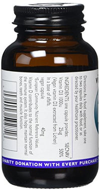 Viridian Vitamin D (Vegan) 1000iu, 90 Vegetarian Capsules