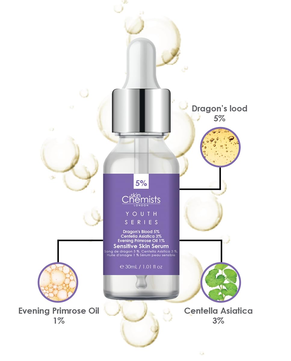 Skin Chemists Sensitive Skin - Dragon's Blood 5%, Centella Asistica 3%, Evening Primrose Oil 1%