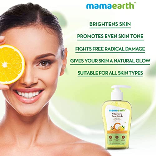 Generic Vitamin C Face Wash for Women & Men 250ml- Toxin-Free & Oil-Free Face Wash for Acne-Prone, Dry & Oily Skin - Illuminates Skin