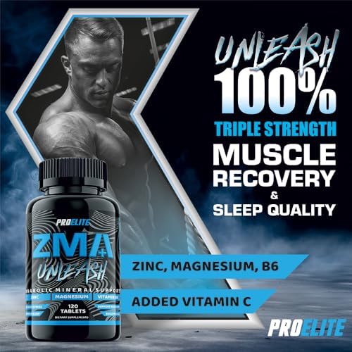 ZMB6 120 Tablets Gluten Free Vegan Vitamin B6, Magnesium and Zinc Tablet | Normal Muscle Function & Energy Yielding Metabolism | Muscle Growth & Sleep Support | PROELITE UK (120 Count (Pack of 1))
