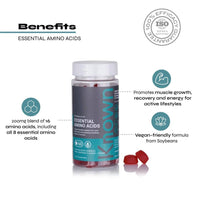 Essential Amino Acid (EAA) Gummies by Known Nutrition | Essential Support for Muscle Growth, Recovery, and Energy | Delicious Pink Lemonade Flavour | 60 Two-Per-Serve Gummies (Two Month’s Supply)