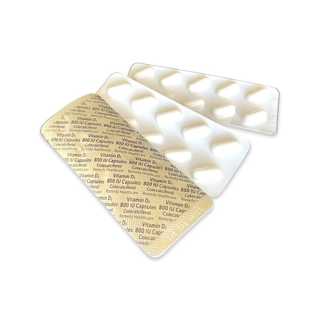 Remedy Healthcare Vitamin D 800IU | Colecalciferol Capsules | 30 Capsules