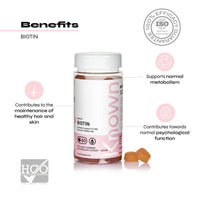 Biotin Gummies 10,000 mcg Watermelon Flavoured by Known Nutrition | for Hair, Skin and Metabolism | Watermelon Flavour | 60 Two-a-Day Vitamin Gummies | 10,000μg of Biotin per Serving (Pack of 1)