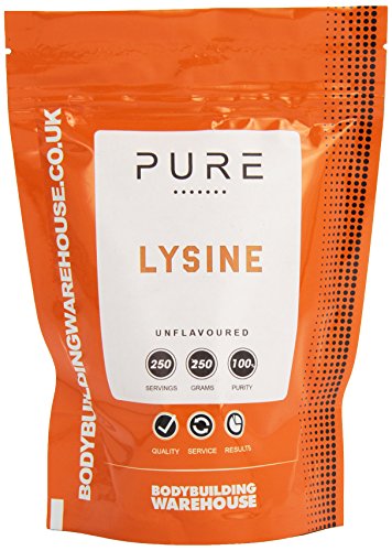 Bodybuilding Warehouse, Pure L-Lysine Powder - Collagen Boost & Joint Support - Unflavoured 250g