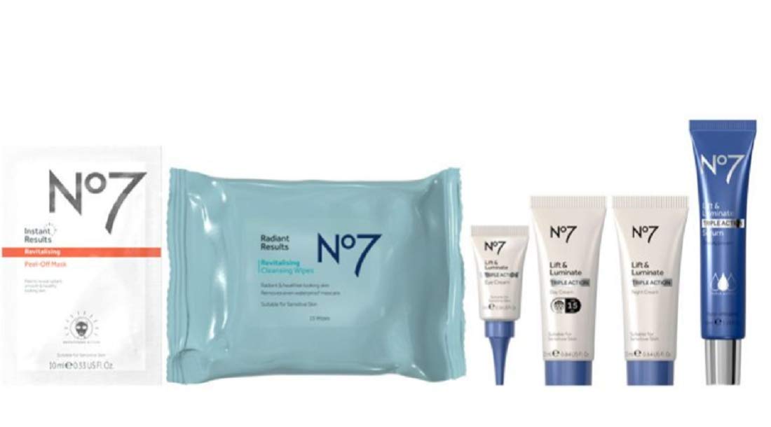 No7 The Best Of Lift & Luminate Collection Day/Night/Eye Cream Serum Mask Cleansing Water