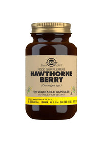 Solgar Hawthorne Berry Vegetable Capsules - Pack of 100 - Powdered Extract - Vegan, Vegetarian, Kosher