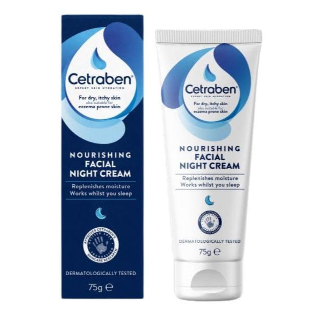 Oilatum Cetraben Nourishing Facial Night Cream, For Dry Sensitive and Eczema Prone Skin, Dermatologically Tested, Daily Moisturising Application, 1 x 75g