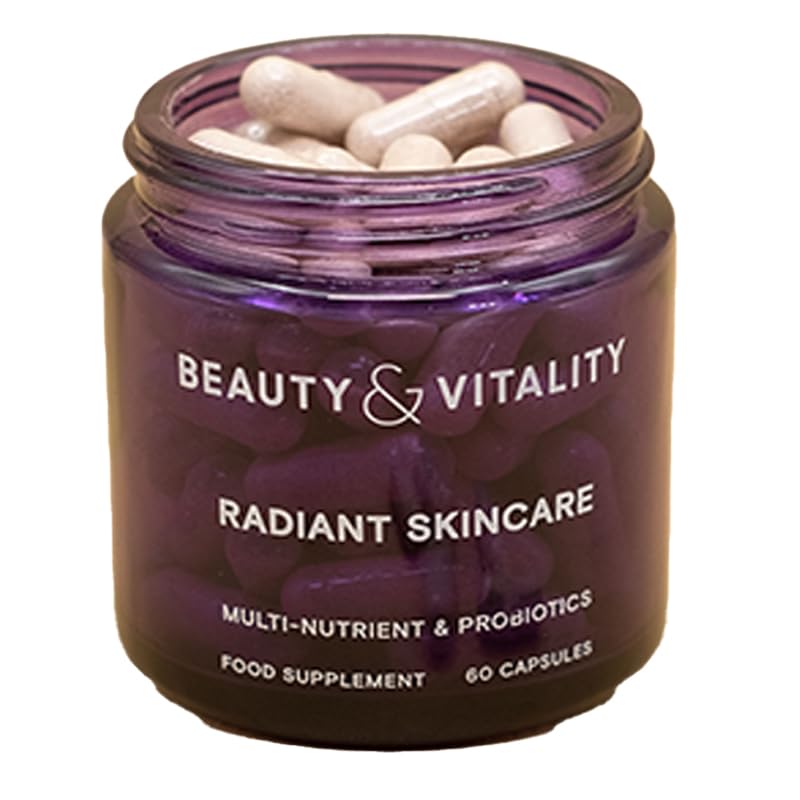 Beauty & Vitality Radiant Skincare Supplements for Menopausal Skin - Probiotic and Nutrient-Rich Formula for Inner Health β 60 Capsules