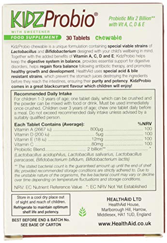 HealthAid Kidz 2 Billion Proboi 30 Tablets