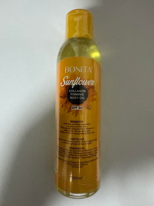 RKS BEAUTY PRODUCTS Bonita Sunflower Collagen Firming Body Oil, SPF 30, 100ml