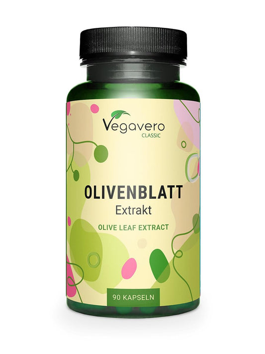 Olive Leaf Extract Vegavero® | Highest Strength 40% Oleuropein | Spanish Olive Leaves | NO Additives, Lab-Tested | 500mg (15:1) Equivalent 7500mg | 90 Capsules | Vegan